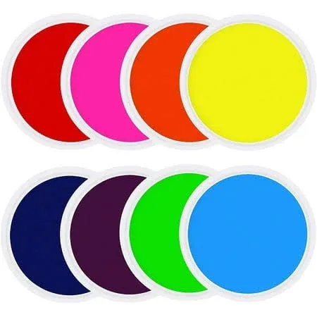 Biggun 7&#034; Large Round Craft Ink Pads- 8 Colors Rainbow DIY Fingerprint Ink Pad