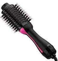 4-in-1 Styling Brush Hair Dryer, Straightener, Volumize and Curling Iron with Ceramic Oval Barrel and Ionic Technology