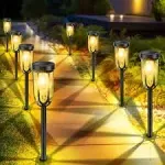 ruhotili Solar Pathway Lights Outdoor 8 Pack Bright Solar Lights Outdoor Wate...