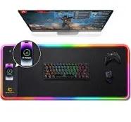 RGB Gaming Mouse Pad,15W Wireless Charging Mousepad with 10 Light Modes, Larg...