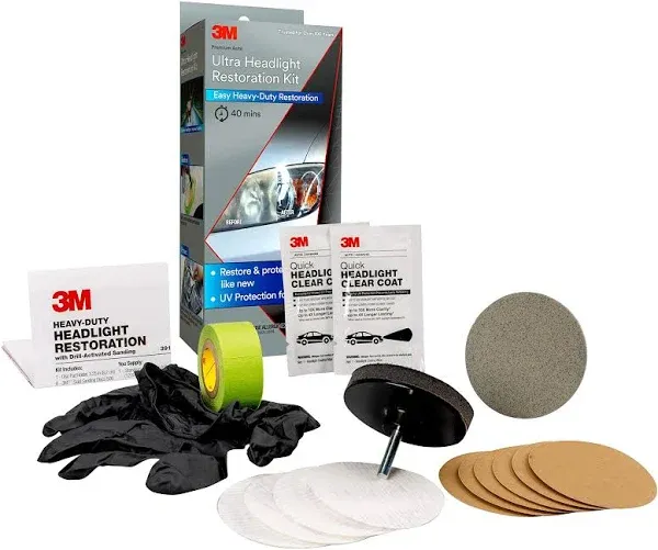 3M Ultra Headlight Restoration Kit, Easy Heavy-Duty Restoration, 39195