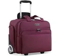 LUGGEX Underseat Carry On Luggage with Wheels - 16 Inch Soft Sided Under the Seat Bag for Airplanes - Lightweight Overnight Suitcase (Purple)