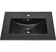 Swiss Madison 24" Vanity Top Bathroom Sink, Matte Black Single Hole