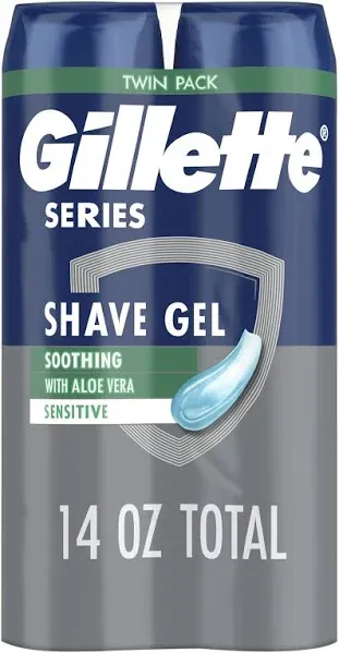 Twin Pack Gillette Series  Shave Gel Soothing With Aloe Vera Sensitive 