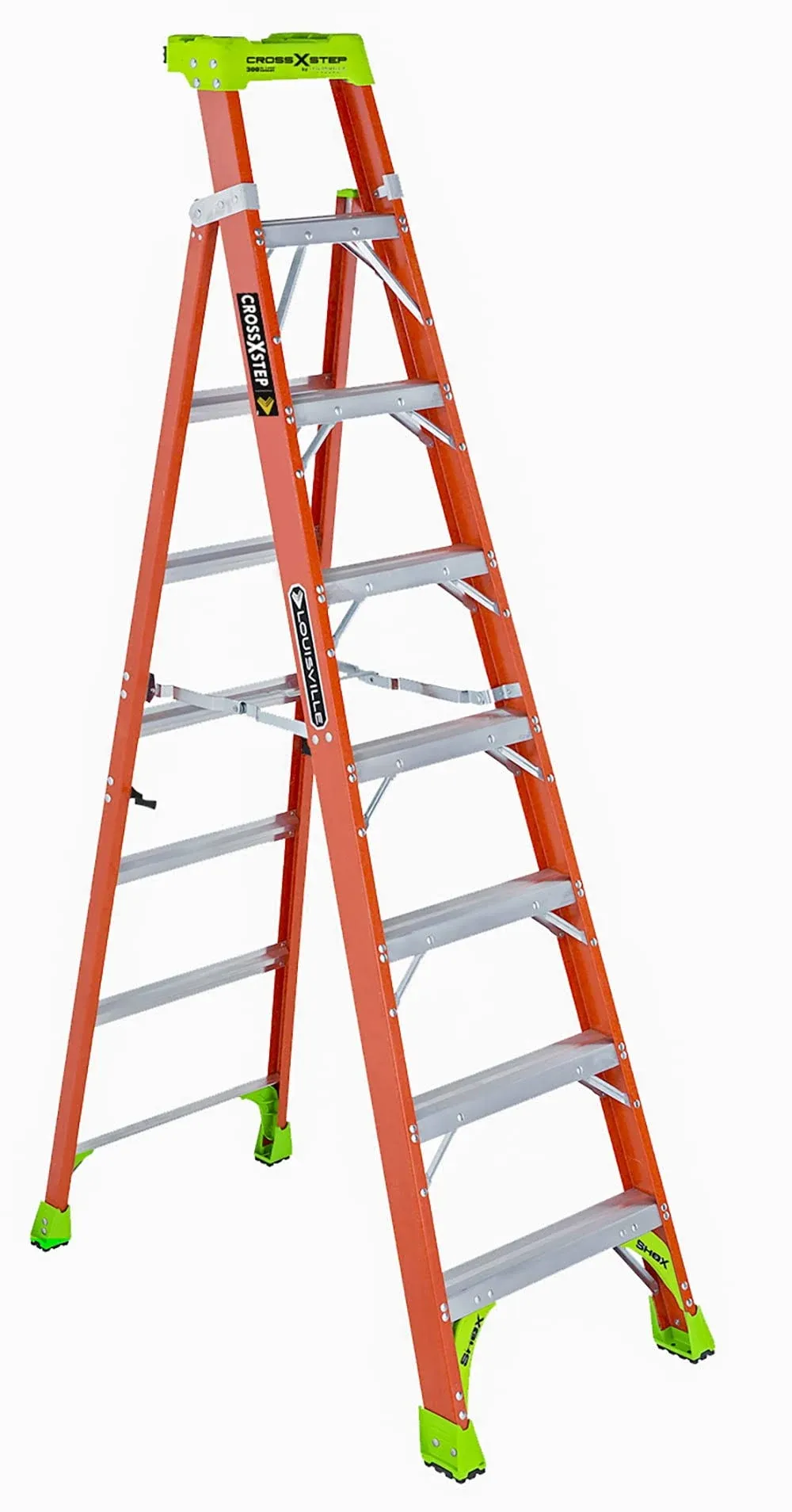 Louisville Ladder FXS1508 8 ft. Fiberglass Cross Step Ladder, Type IA, 300 lbs