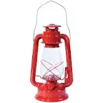 LANTERN CAMPING RED METAL 12&#034; KEROSENE ADJUSTABLE COTTON WICK