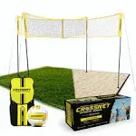 CROSSNET Four Square Volleyball Ultimate Bundle (Bag, Ball, Pump, and Net)