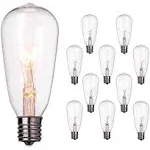 Abeja 10-Pack Edison Light Bulbs, ST40 Clear Edison Light Bulbs, 7 Watt/ E17 Screw Base ST40 Vintage Replacement Light Bulbs for Outdoor Patio ST40