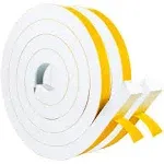  White High Density Foam Tape 2 Rolls 1 Inch Wide X 3/4 Inch 1&#034; W x 3/4&#034; T