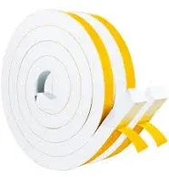 Yotache White Foam Weather Stripping Adhesive 2 Inch Wide X 3/8 Inch Thick