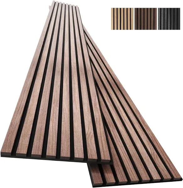 2-Pack Acoustic Wood Wall Panels - Wood Slat Wall Panels for Interior Wall Decor - Soundproof Wood Panels for Wall - Slat Wall Paneling - Wood Paneling for Walls and Ceilings