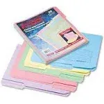 Printed Notes File Folders, 1/3 Cut, Top Tab, Letter Size, Assorted Colors (4...