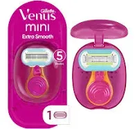 2 -Gillette Venus Extra Smooth On The Go Women&#039;s Razor Handle + 1 Blade + 1 Case