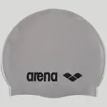 arena Classic Silicone Swim Cap, Silver/Black