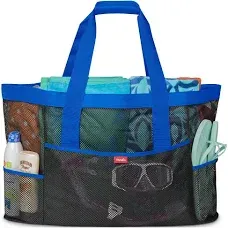 Odyseaco Large Mesh Beach Bag - Beach Tote - Beach Bags Waterproof Sandproof - Large Beach Bag & Swim Bag - Pool Bag