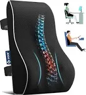 Memory Foam Back Cushion Lumbar Support Pillow for Office Computer Chairs Black