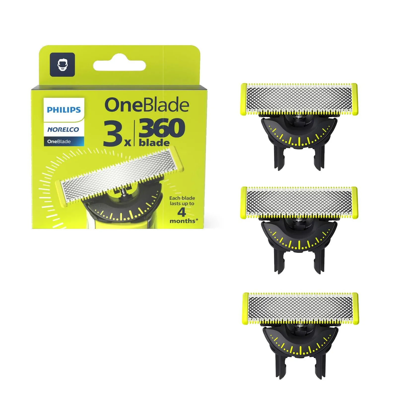 Philips Norelco OneBlade 360 Blade Replacement Blade 3 Pack