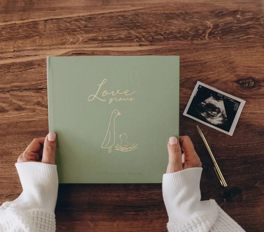 Lucy Darling Pregnancy Journal & Memory Book Moss Green, Mom & Baby Diary, Pregnancy Must Haves for Expecting First Time & Experienced Moms, Maternity