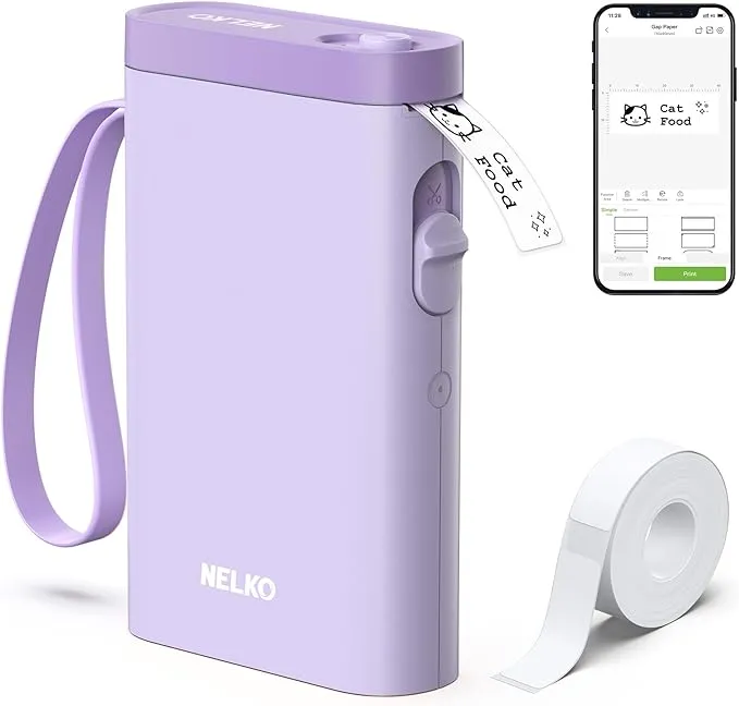 Nelko Label Maker Machine with Tape, P21 Bluetooth Label Printer, Wireless Mini Label Makers with Multiple Templates for Organizing Office Home,