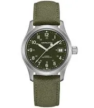 Hamilton Khaki Field Mechanical Green Dial Stainless Steel Men&#039;s Watch H69439363