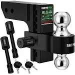 Rhino USA 6in Heavy Duty Drop Hitch - 2in Black