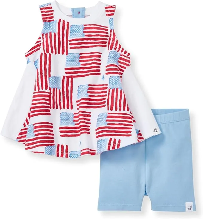 Burt's Bees Baby Grand Ol' Flag Tunic & Bike Short Set