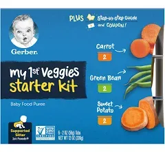 My 1st Veggies Starter Kit Carrot, Green Bean & Sweet Potato 6 Pack