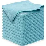 Microfiber Cleaning Cloth - Turq - 12Pcs (12.5x12.5 inch) High Performance - ...