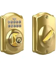 Schlage Lock Company BE365CAM716 12-287 Keypad Deadbolt Camelot, Key Override, C Keyway, Triple Option Adjustable Backset, Grade 2, Aged Bronze 716