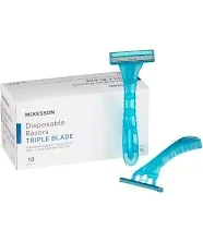 McKesson Twin-Blade Disposable Razor, Blue - Box/50