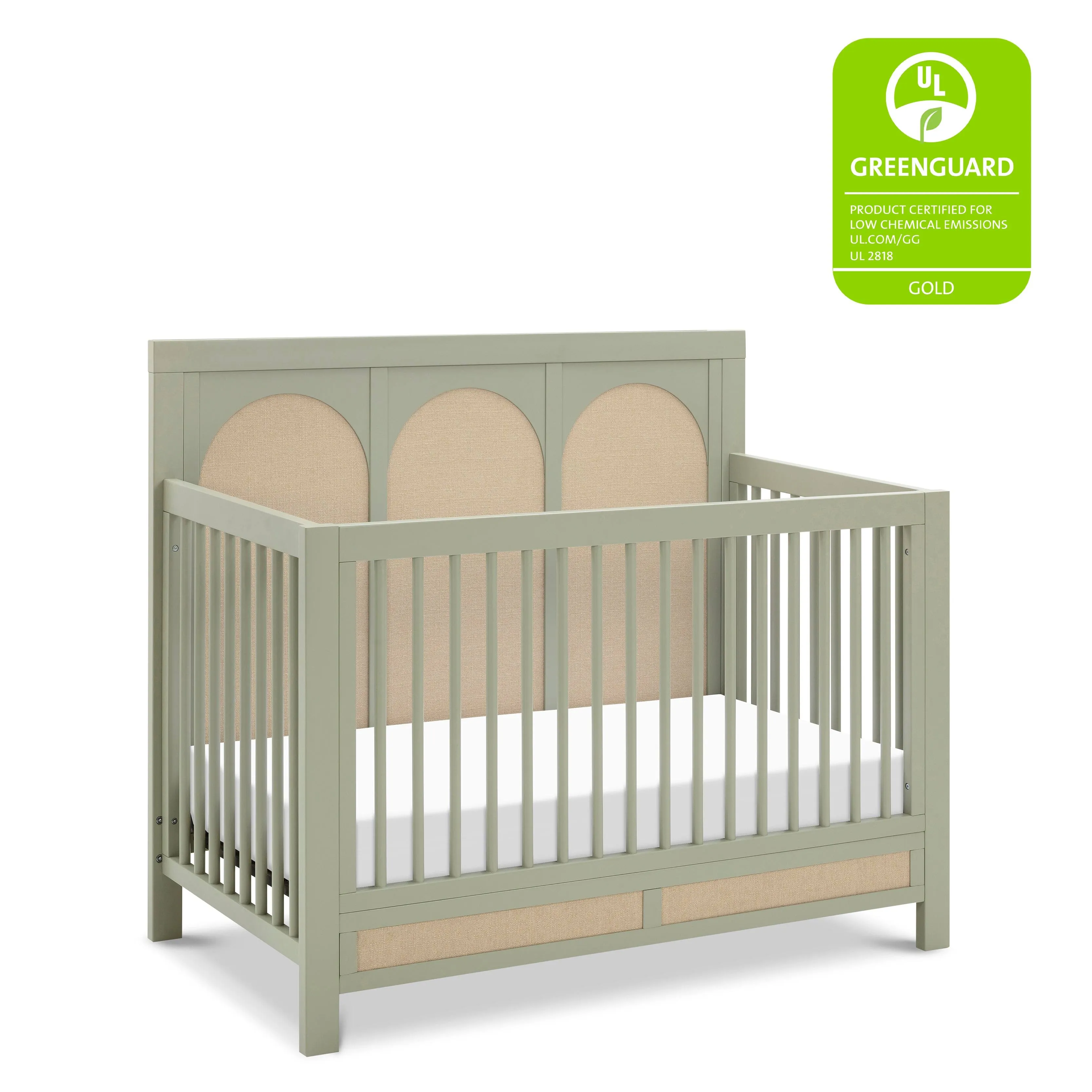 Namesake Eloise 4 in 1 Convertible Crib French Sage and Performance Sand Eco-Weave