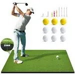 OYN Golf Mat, 5x4ft Artificial Golf Hitting Practice Mat for Outdoor & Indoor Training, Thicken Golf Turf Training Matt with 9 Golf Balls 9 Golf Tee