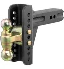 CURT 45902 Adjustable Channel Mount with Dual Ball (2-1/2" Shank, 20,000 lbs., 6" Drop)