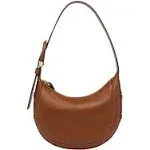 Fossil Harwell Crescent Bag, Brown, Leather