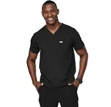 Figs Mens Black Leon - Three-Pocket Scrub Top