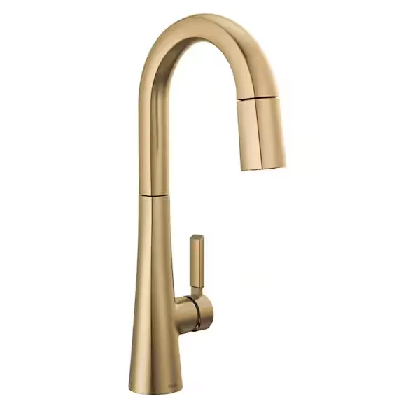 Delta Monrovia Gold Single-Handle Pull Down Bar Faucet in Lumicoat Champagne Bronze 9991-CZ-PR-DST