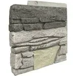 GenStone Faux Stacked Stone Left Corner Panel 12.5" x 11.25" in Northern Slate Color for Do It Yourself Friendly Home Improvement Projects