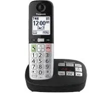 Panasonic Cordless Phone Answering Machine KX-TGU432B 2-Handset, Black/Silver