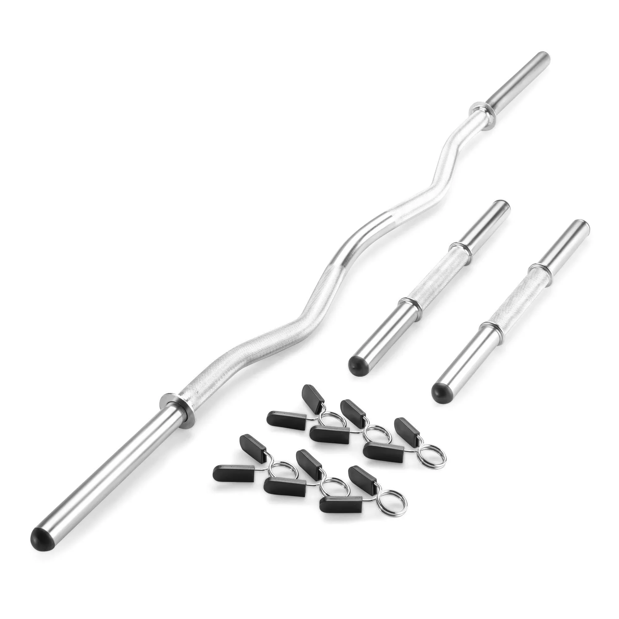 Hollow Curl Bar and Dumbbell Handle Set with Spring Collars