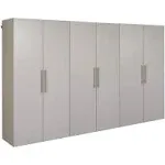 Prepac HangUps Laminate 3 Piece Storage Cabinet Set E, Light Gray, 108"