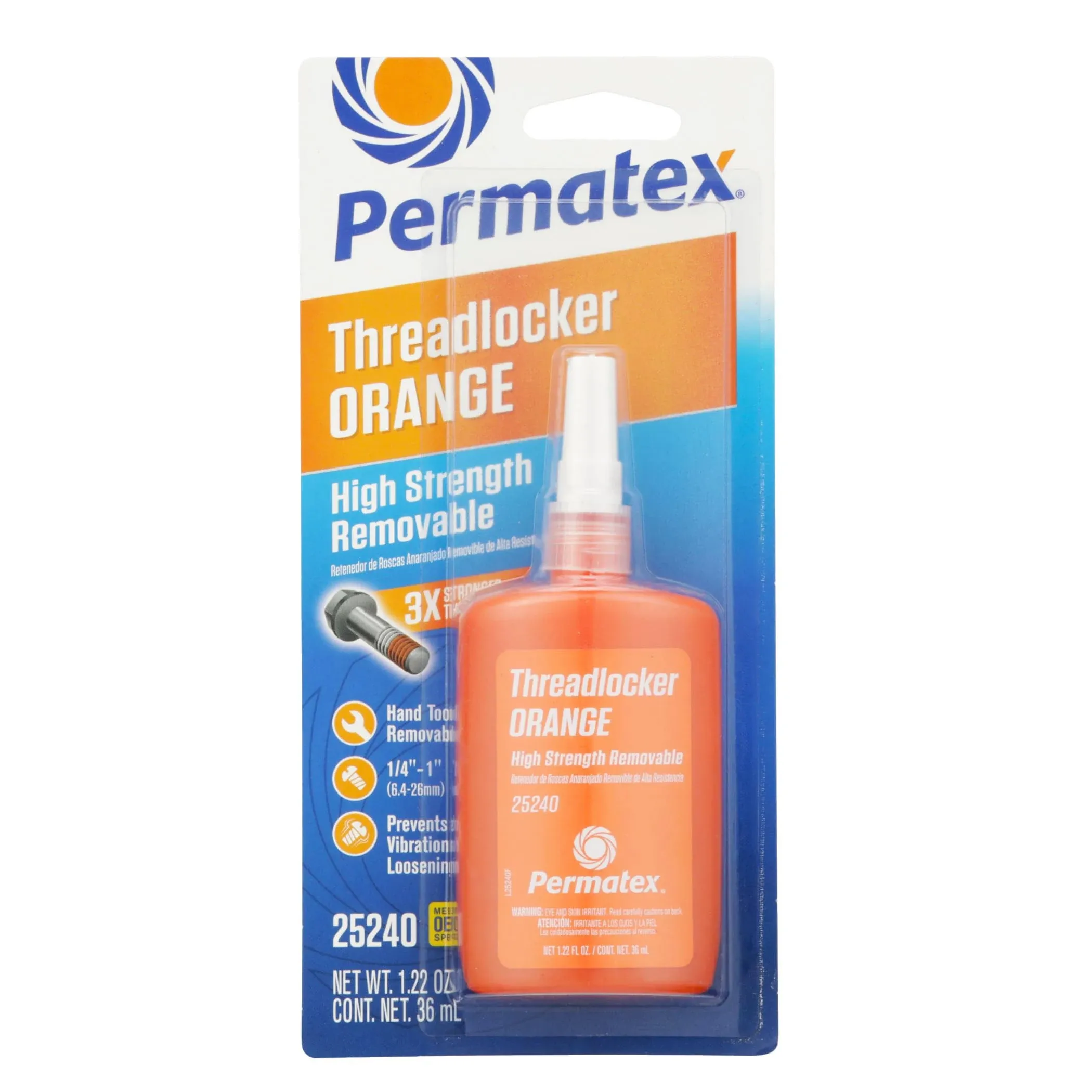 Permatex 35 ml High Strength Orange Removable Threadlocker