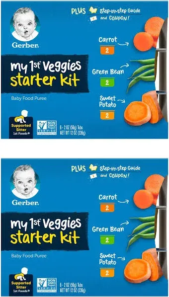 My 1st Veggies Starter Kit Carrot, Green Bean & Sweet Potato 6 Pack