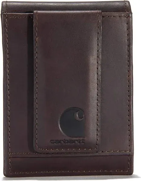 Carhartt Oil Tan Leather Wallet Front Pocket Men&#x27;s Brown New Gift LOGO #WW0221