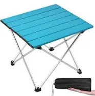 Grope Small Folding Camping Table with Aluminum Table Top, Beach Table for Sand with Carrying Bag,Prefect for Outdoor, Picnic, BBQ, Cooking, Festival