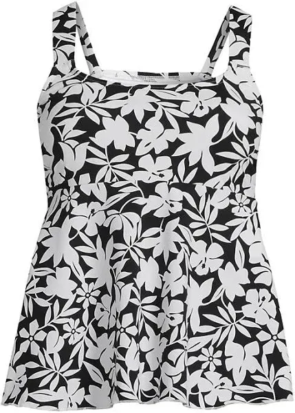 Lands' End Women's Long Flutter Scoop Neck Tankini Top