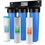 iSpring Whole House Water Filter System, Reduces Sediment, Iron, Hydrogen Sulfide, PFAS, Lead, Chlorine, Chloramine, Manganese, 3-Stage Whole House