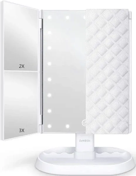 de Weisn Trifold Lighted Vanity Makeup Mirror