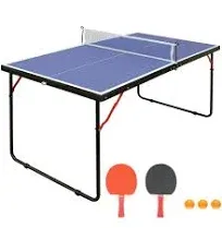 Table Tennis Table Foldable Portable Ping Pong Table Set