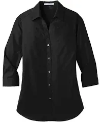 Port Authority Ladies 3/4-Sleeve Carefree Poplin Shirt