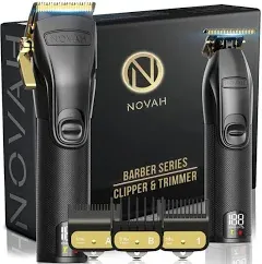 Novah Professional Hair Clippers for Men Professional Barber Clippers and Trimmer Set Mens Cordless Hair Clippers for Barbers Haircut Fading Kit Fade